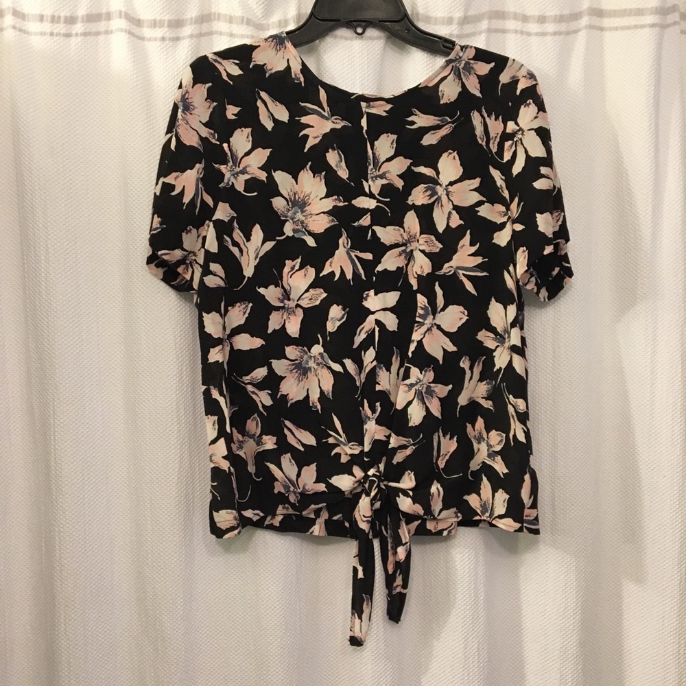 Madewell tie front orchid shirt